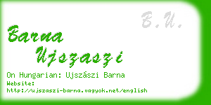 barna ujszaszi business card